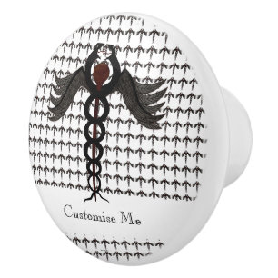 The Caduceus (Subdued) Ceramic Knob