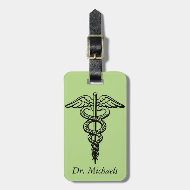 The Caduceus Symbol Luggage Tag (Front Vertical)