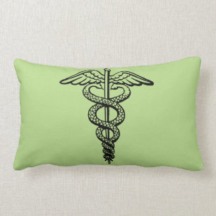 The Caduceus Symbol Lumbar Cushion
