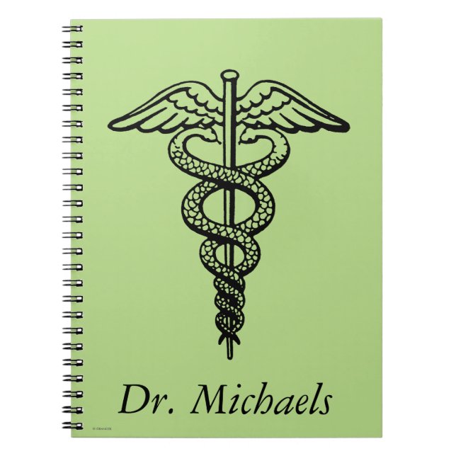 The Caduceus Symbol Spiral Notebook (Front)