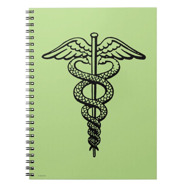 The Caduceus Symbol Spiral Notebook (Front)