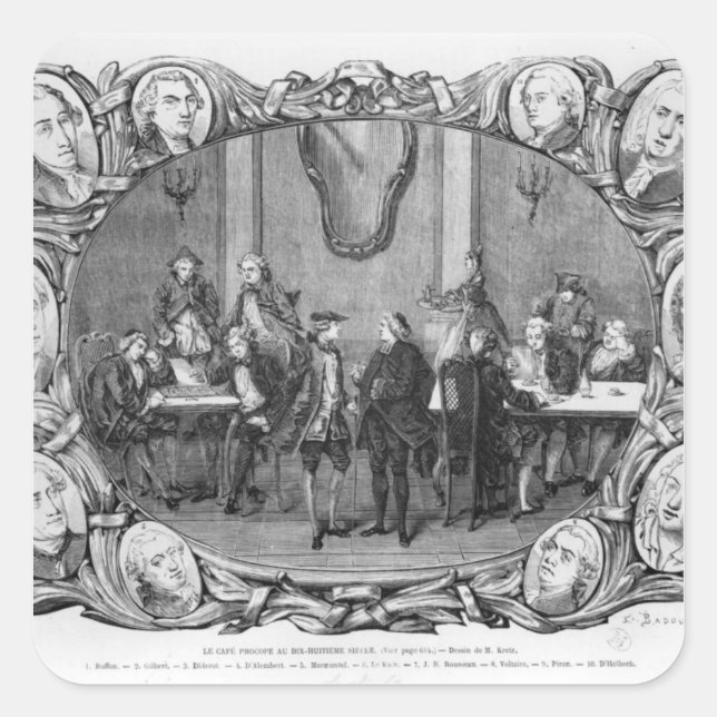 The Cafe Procope Square Sticker (Front)