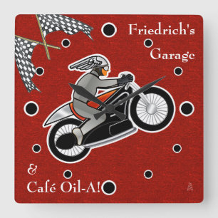 The Cafe Racer (Personalised) - Sq. Square Wall Clock
