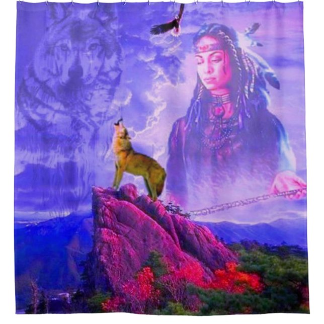The Call Of The Great Wolf Spirit Shower Curtain (Front)