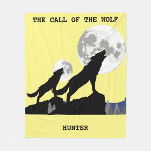 "THE CALL OF THE WOLF" PERSONALIZED BLANKET