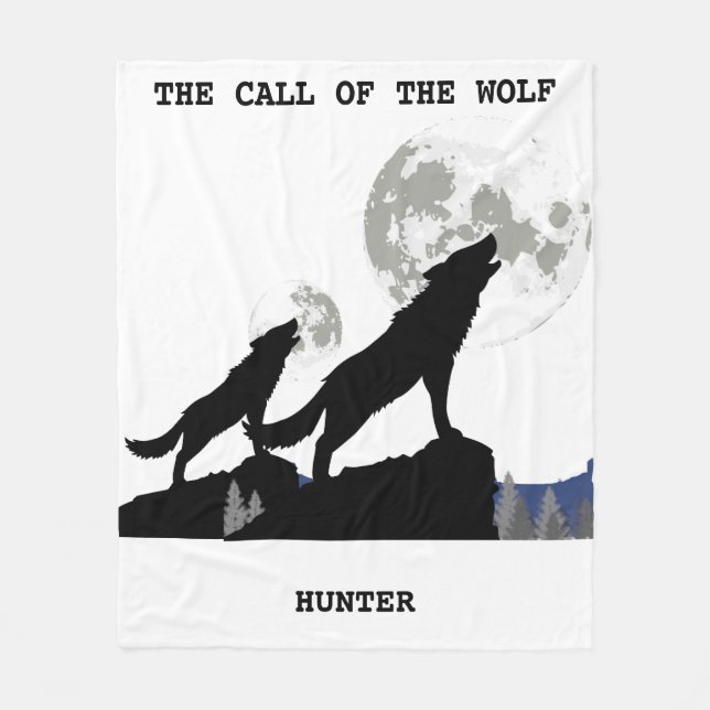 "THE CALL OF THE WOLF" PERSONALIZED BLANKET (Front)