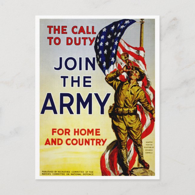 The Call to Duty ~ Join the Army Postcard (Front)