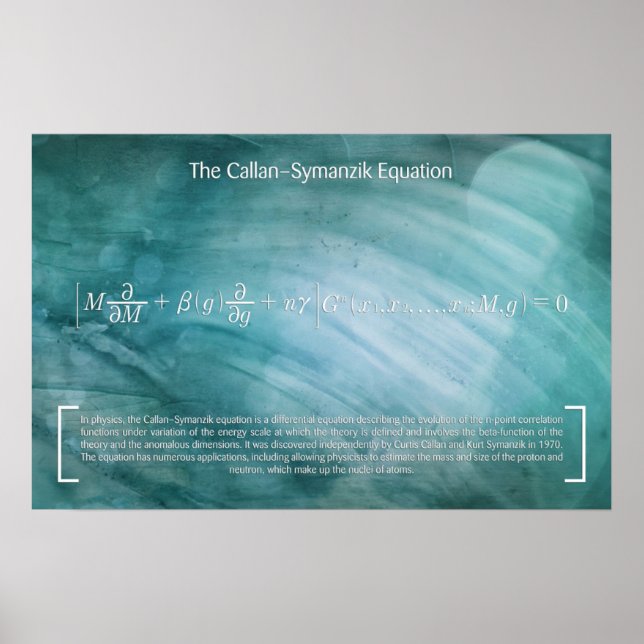 The Callan–Symanzik Equation - Math Poster (Front)