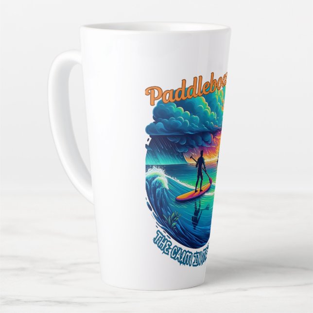 The Calm in My Storm - Paddleboarding Latte Mug (Left Angle)