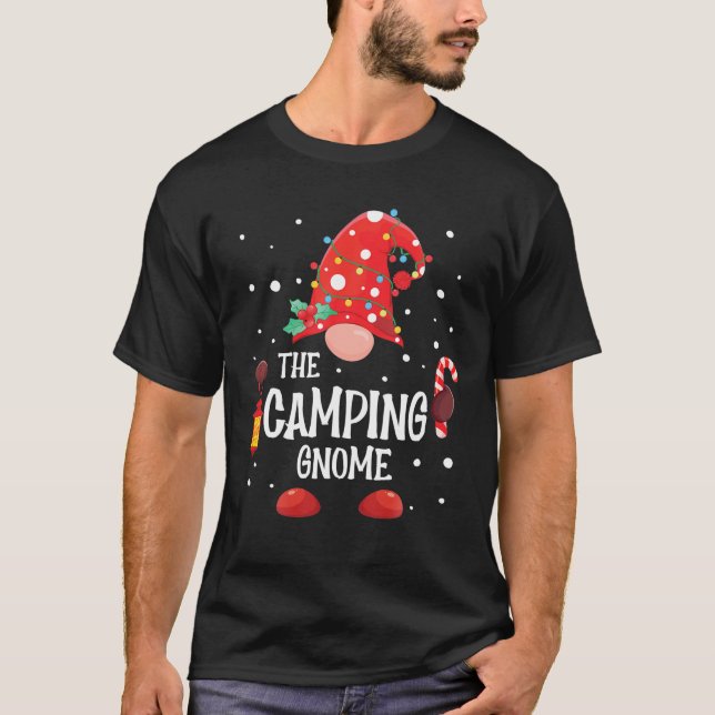 The Camping Gnome Matching Family Christmas Gnome T-Shirt (Front)