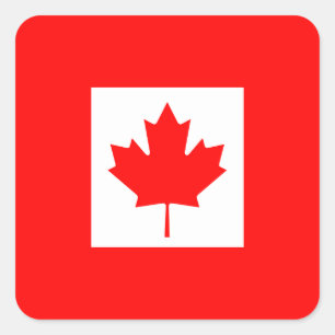 The Canadian Flag - Canada Souvenir Square Sticker