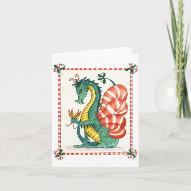 The Candy Cane Dragon Holiday Card (Front)