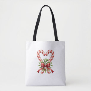 The Candy Cane Heart Tote Bag