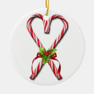 The Candy Canes Heart Collection 2 Ceramic Tree Decoration