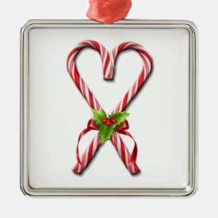 The Candy Canes Heart Collection 2 Metal Tree Decoration