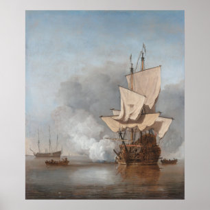 The Cannon Shot, Willem van de Velde the Younger Poster