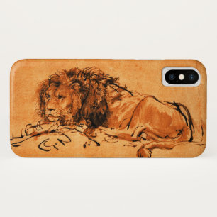 THE CAPE LION LYING DOWN, Antique orange ,Black Case-Mate iPhone Case