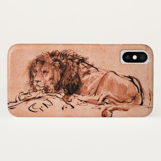 THE CAPE LION LYING DOWN,Antique Pink ,Black Case-Mate iPhone Case (Back (Horizontal))