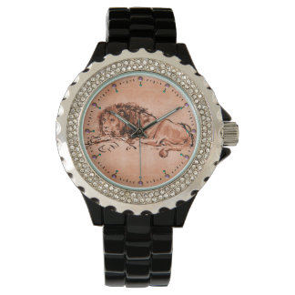 THE CAPE LION LYING DOWN, Antique Pink, Black Watch