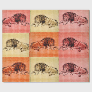 THE CAPE LION LYING DOWN, by Rembrandt  Wrapping Paper