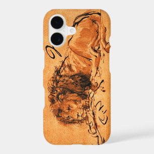 THE CAPE LION LYING DOWN, Orange ,Black Monogram