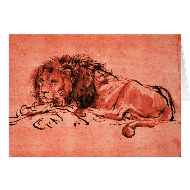 THE CAPE LION LYING DOWN ,Red Black (Front Horizontal)