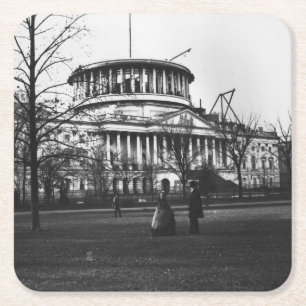 The Capitol Building in Washington D.C. Square Paper Coaster