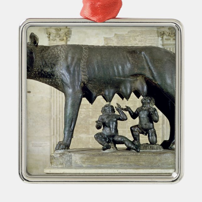 The Capitoline She-Wolf Metal Tree Decoration (Front)