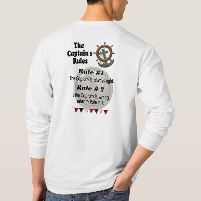 The Captain's Rules - long sleeve Men's T-shirt (Back)