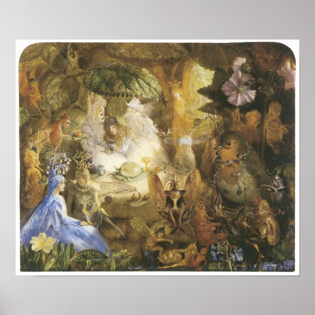 The Captive Robin, Vintage Fairy Painting Poster (Front)