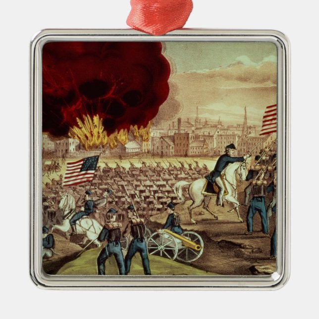 The Capture of Atlanta by the Union Army Metal Tree Decoration (Front)