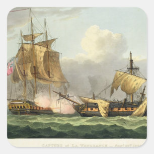 The Capture of La Vengeance, August 21st 1800, eng Square Sticker