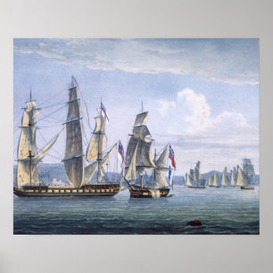 The Capture of Le Sparviere on 3rd May, 1810, engr Poster