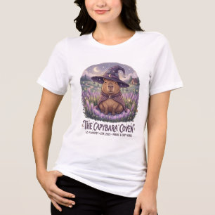 The Capybara Coven Witch Hat Lavender Field Tri-Blend Shirt