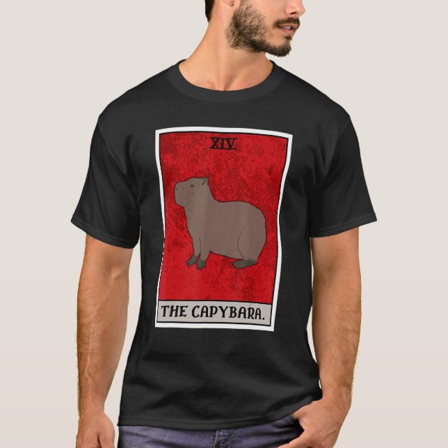 The Capybara Tarot Card Semi Aquatic Big Rodent Ca T-Shirt (Front)