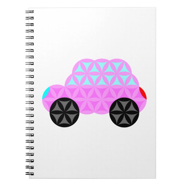 The Car Of Life - Sacred Shapes A3.Pink. Notebook (Front)
