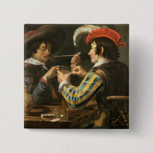 The Card Players 15 Cm Square Badge
