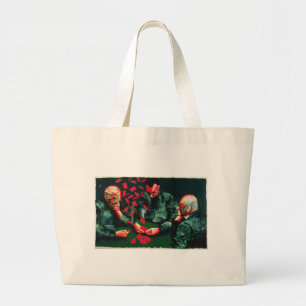 The Card Players 1987 Large Tote Bag
