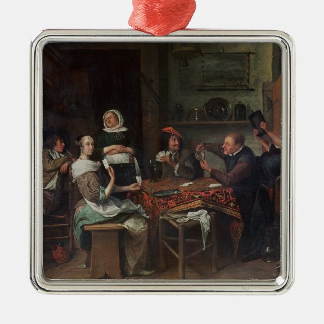 The Card Players Metal Tree Decoration (Front)