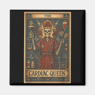 The cardiac queen tarot card skeleton cardiology magnet