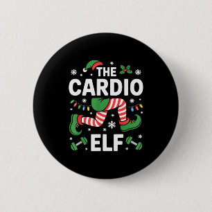 The Cardio Elf Funny Fitness Christmas Gym Workout 6 Cm Round Badge