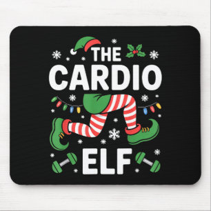 The Cardio Elf Funny Fitness Christmas Gym Workout Mouse Pad