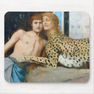 The Caresses, Fernand Khnopff Mouse Pad