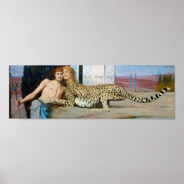 The Caresses, Fernand Khnopff Poster (Front)