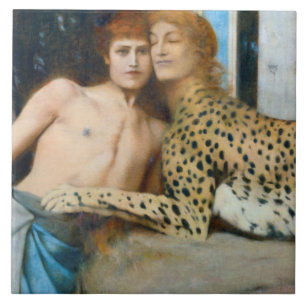 The Caresses, Fernand Khnopff Tile