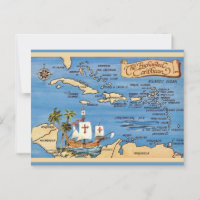 The Caribbean Map Postcard