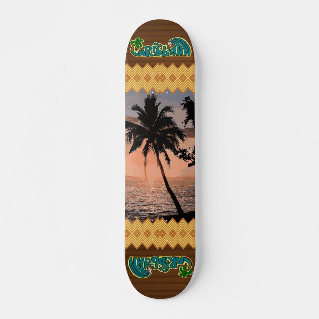 The Caribbean Palm Scene Skateboard (Front)
