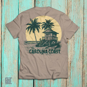 The Carolina Coast Vintage Sunset Beach House with T-Shirt