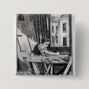 The Carpenter 15 Cm Square Badge