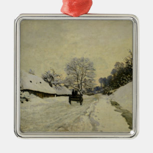 The Cart, or Road under Snow at Honfleur, 1865 Metal Tree Decoration